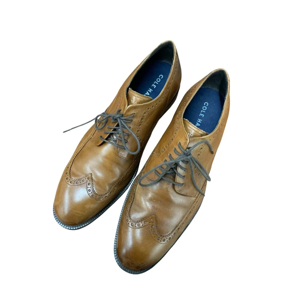 Cole Haan Modern Essentials Wingtip Oxfords‎ SIZE 11 Brown British Tan